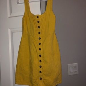 yellow button dress